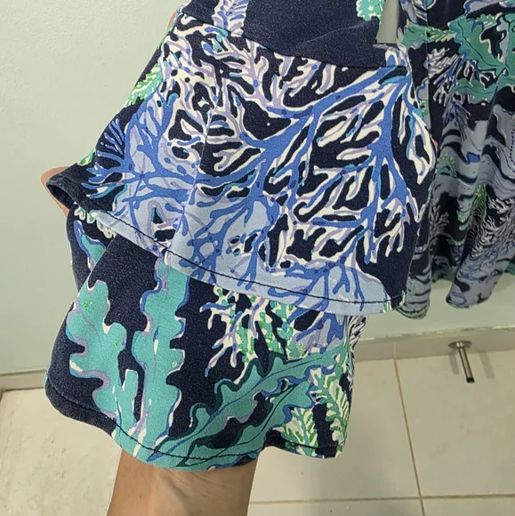 Lilly Pulitzer Blue and Green Bell Sleeve Sundress Euc - Picture 6 of 9